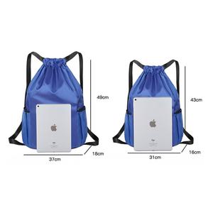 Sac à dos de sport à cordon de serrage en polyester imperméable de haute qualité, nouvelle mode OEM, avec poche zippée, sac de sport de plein air - Product Image 2