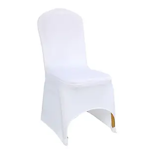 هوس دي تشيسيس بالجملة أبيض تمتد الأحداث الطرف مأدبة الولائم أغطية كرسي لدنة لحفل الزفاف
