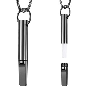 Collana da uomo in acciaio inossidabile per smettere di fumare Vaping diffusore di olio essenziale Fidget gioielli da meditazione per alleviare l'ansia - Product Image 3