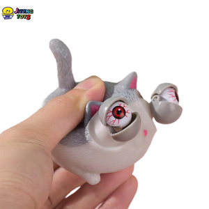 JITENG Kedi Hayvan Peluş Oyuncaklar Gözleri Çıkıyor Sevimli Gözler Dönen Kedi Stres Giderici Oyuncak Deşarj Oyuncakları Sıkma Topu - Product Image 5