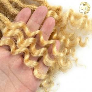 Vente Flash # Extensions de cheveux humains brésiliens Remy vierges 613, entièrement faites à la main, pour dreadlocks professionnels, avec pointes bouclées, style Goddess serré - Product Image 4