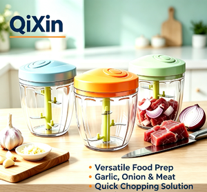 Picadora de Ajo Manual con Cuerda, Cortador de Verduras de Acero Inoxidable y Plástico, Procesador de Alimentos Portátil Multifunción para Cocina, Picador de Cebolla - Product Image 2