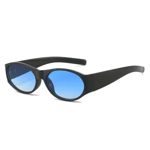 2024 Cross-Border New Simple Oval Men Sunglasses Women Fashion Glasses Casual Round Factory Price Supplier Shades lentes de sol