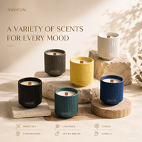 Bougie parfumée en cire de soja de 120 g avec mèche en bois, 6 parfums, étiquette privée personnalisée pour la décoration de la maison, cadeau, spa, hôtel, vente au détail, OEM