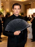 Éventail Pliant en Bambou Peint sur Mesure, Style Vintage Chinois avec Pompon, Idéal pour la Danse Hanfu, le Cosplay, Cadeau d'Été pour Hommes et Femmes, Vente en Gros