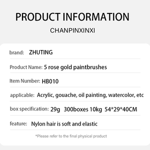 Ensemble de 5 pinceaux à <span class=keywords><strong>peinture</strong></span> en nylon avec manche rose doré, pinceaux d'art pour la <span class=keywords><strong>peinture</strong></span> à l'<span class=keywords><strong>huile</strong></span>, vente en gros pour artistes - Product Image 3