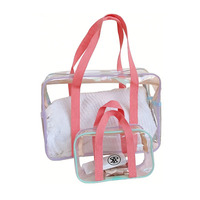 Sac de plage en PVC transparent imperméable à grande capacité avec poignée portable personnalisée, sac à main pour cosmétiques, lavage pour bébé