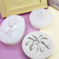 Moule en Silicone en forme de fleur de Lotus chinois pour la pâtisserie de gâteau au chocolat Mousse et moule d'ornement de plâtre de bougie parfumée