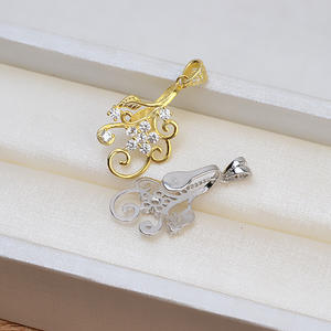 Pendentif en argent S925 fait main avec perle baroque, collier vide pour femme, accessoire de fabrication de bijoux, trouvailles et composants 1431 - Product Image 4