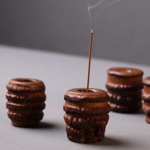 Bamboo Root Incense Holder Retro Lacquer Religious Use Luxury Style Each One Unique Size Shape - Product Image 1