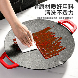 Grill électrique Yongkang 40 cm en pierre Maifan antiadhésif multifonctionnel avec poignées rouges - Product Image 3