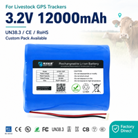 Paket Baterai LiFePO4 12Ah 32700 Baterai Lithium Isi Ulang dengan BMS untuk Perangkat Pemantauan Ternak OEM Kustom