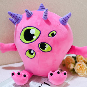 Plusies Creator Custom Pluche Prototype Roze Monster Speelgoed Voor Weggeefacties Kawaii Grote Ogen Knuffels Verzamelbaar - Product Image 1