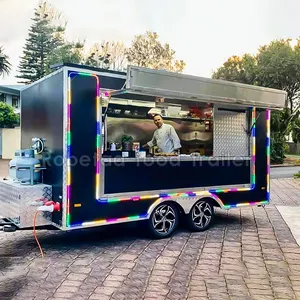 En iyi tasarlanmış mobil kare contrailer römork gıda arabaları ve gıda kamyonları seyyar gıda tezgahı römorklar