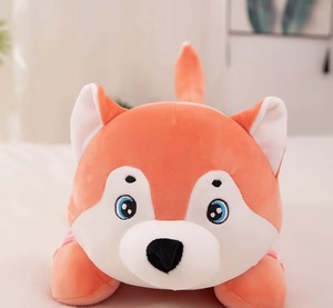 Meilleure vente couette d'été climatisation couverture en peluche jouet rose Husky peluche canapé décoration coussin