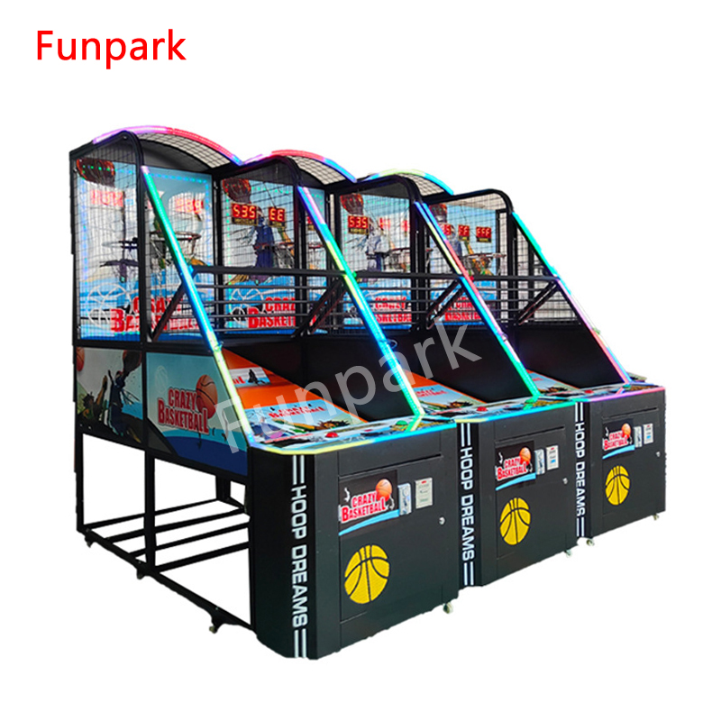 Interactive Coin Operated Street Basketball Arcade Game Machine With 55 Inch Monitor