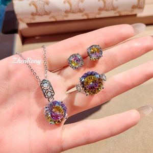 Oferta Especial: Conjunto de Plata de Ley 925 con Pedrería para Bodas y Uso Diario - Product Image 1
