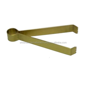 Quality Stainless Steel Kitchenware with Long Handle Gold Plated Metal Tongs Unique Style Serving for Salad <b>Fruit</b> & <b>Vegetables</b> - Product Image 3