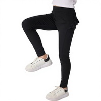 Pantalon de sport, de danse et de yoga pour adolescentes, motif à carreaux, taille haute élastique avec cordon de serrage, en nylon et élasthanne, 110-160 cm, antibactérien, séchage rapide