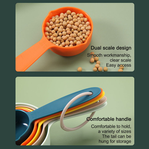Juego de Tazas y Cucharas Medidoras Ajustables de Colores, Cucharas Medidoras de Plástico para Cocina y Repostería - Product Image 5