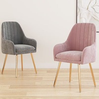 Chaises de salon en tissu velours nordique bon marché, design moderne et luxueux, chaises de salle à manger rembourrées avec pieds en métal dorés