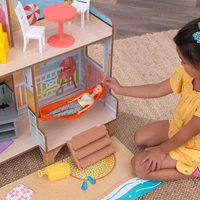 Grande Roue en Bois pour Filles avec Accessoires - Ensemble de Jouets Éducatifs DIY pour Jeu d'Imitation