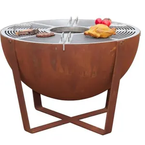 Commercial Heave Wholesale Fire pit Roasting Metal Grill Wood BBQ Campfire Grill