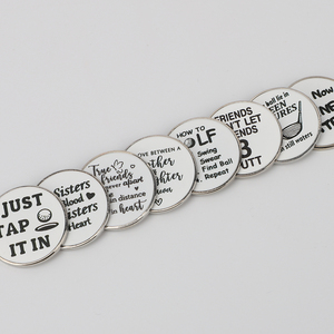 工場価格 多様なデザイン ノベルティ ゴルフボールマーカー カスタムロゴ メタルエンボスボールマーカー ゴルフ - Product Image 1