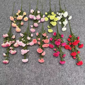 Flores <span class=keywords><strong>de</strong></span> Clavel Artificiales <span class=keywords><strong>de</strong></span> Seda al por Mayor <span class=keywords><strong>de</strong></span> Fábrica Y-H080, Ramas Largas <span class=keywords><strong>de</strong></span> 5 Ramas, Claveros Artificiales para Decoración del Hogar y Bodas - Product Image 1