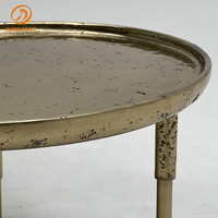 Table basse ronde moderne et simple de designer en laiton, table d'appoint de luxe pour salon intérieur/extérieur