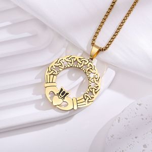 Collier en acier inoxydable avec pendentif en forme de cœur creux, série Viking, pendentif nœud <span class=keywords><strong>celtique</strong></span>, cadeau, nouveau design - Product Image 5