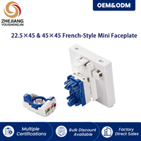 Module Keystone RJ45 CAT6 YSJ HB-MB12 standard français - Plaque murale 22,5x45mm pour prise réseau de câblage structuré