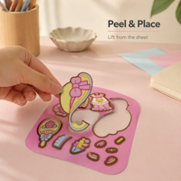 Livre d'autocollants en silicone personnalisable avec images, réutilisable, multi-thèmes, autocollants DIY, jouets éducatifs, livre créatif pour enfants