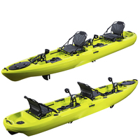 Vente chaude Bateaux À Rames Loisirs Canoë Pour La Pêche Pvc Kayak Pédale Drive personne seule kayak en plastique pour Lacs et Rivières