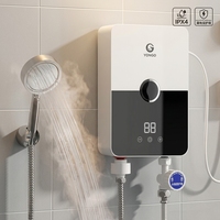 Chauffe-eau électrique 110V/220V à commande tactile, élément chauffant en acier inoxydable, affichage LED, étanche IPX4, mural, en plastique