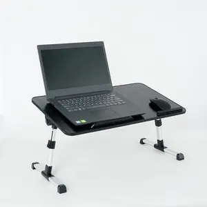 Toptan tur masası için 17.3 laptop-Ayar yüksekliği çalışma masası yatak katlanabilir ahşap ayakta Laptop standı masa
