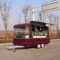 Chariot à café mobile, chariot à hot-dogs, remorque alimentaire entièrement équipée, cuisine mobile, camion à pizzas