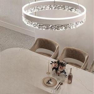 Lustre de luxe moderne en or noir à double cercle pour salon, salle à manger, suspension en acrylique pour chambre à coucher, lustre à LED - Product Image 2