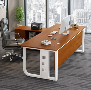 Escritorio Ejecutivo de Madera Sólida para Oficina en Casa con Silla Ergonómica, Escritorio Moderno Minimalista Comercial para Jefes con Almacenamiento - Product Image 6