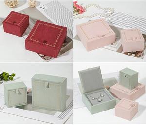 Caja de Regalo de Joyería de Lujo Simple con Logotipo Personalizado, para Anillos, Pendientes y Conjuntos de Colgantes, con Solapa de Terciopelo - Product Image 6