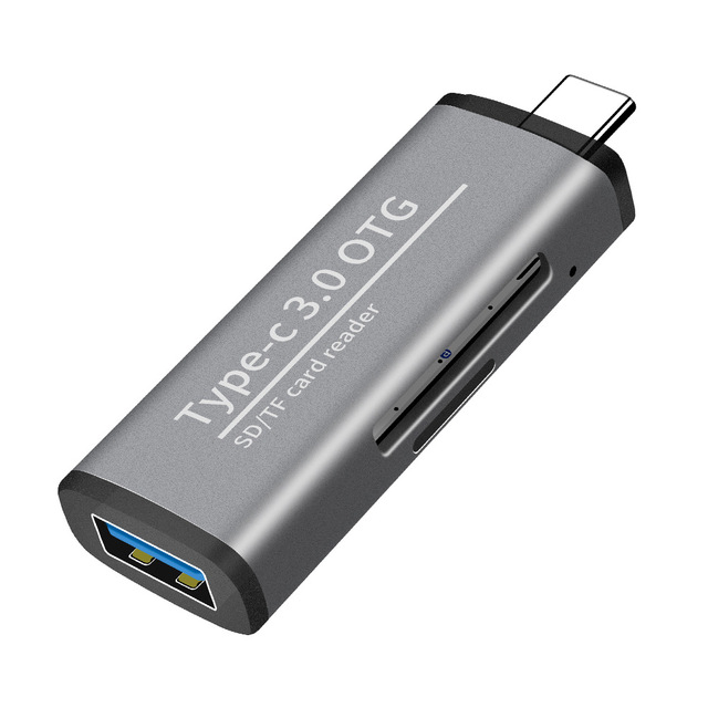 USB C OTG Card Reader Hub Type C to SD TF Reader with USB 3.0 Aluminum Adapter