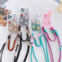 Lanière en polyester multicolore avec logo personnalisable, longue sangle bandoulière de haute qualité avec boucles en alliage et étiquettes tendance