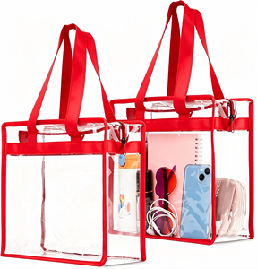 Bolso de Mano Transparente de PVC para Mujer, Elegante, Impermeable, Fácil de Limpiar - Product Image 1