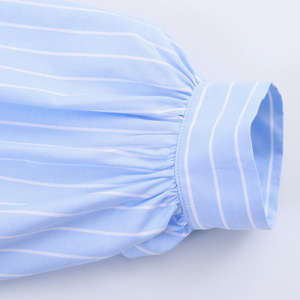 Camisa a Rayas con Mangas Abullonadas Estilo Europeo Primavera 2026 - Blusa con Cuello Oversize, OEM/ODM por Fábrica de Ropa China - Product Image 6