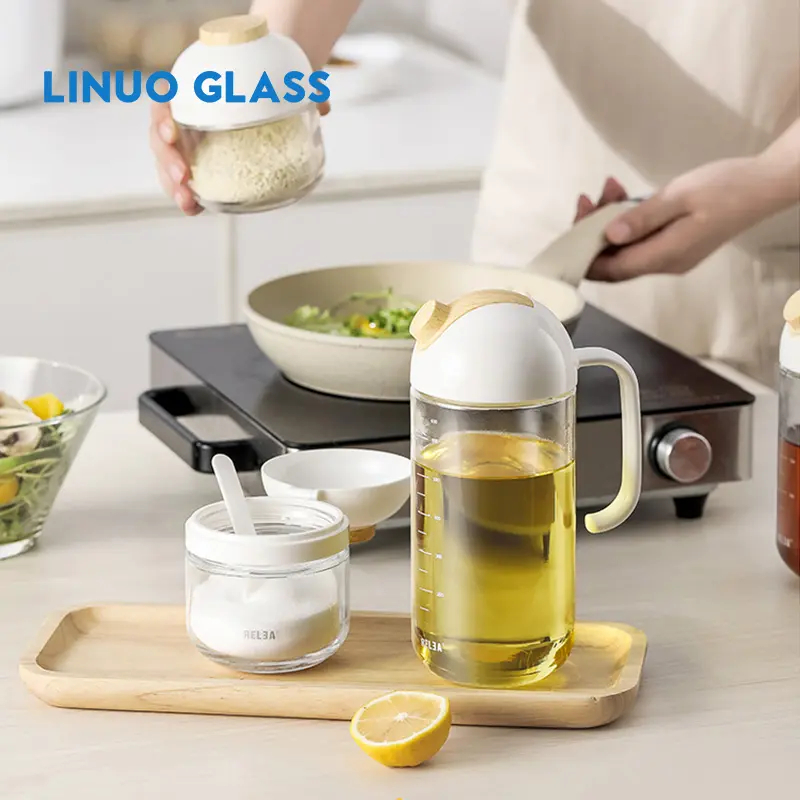 Linuo Fabricant de Chine Distributeur de gros en verre borosilicaté Bouteilles Distributeur d'huile et de vinaigre