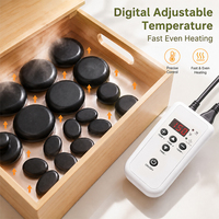 Chauffe-pierres de massage portables en bambou 110V 220V – Outil professionnel pour salons de beauté et thérapeutes