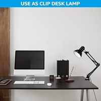 Lampe de bureau LED en métal avec pince, bras articulé, col de cygne réglable, lumière à clip, fonctionne sur piles, pour chambre, maison, bureau, lecture