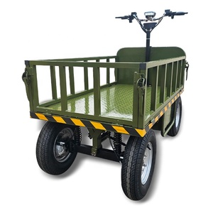 Four-wheel Disc System Battery Powered Hand Push Flatbed Transport Trolley <b>Carts</b> Price - Product Image 2