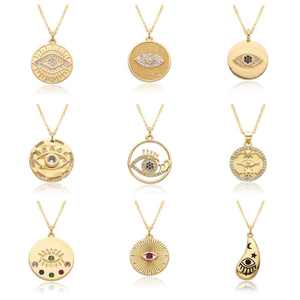 ขายส่งโชคพระเครื่องจี้ป้องกันCZตาชั่วร้ายสร้อยคอทองสําหรับผู้หญิง - Product Image 6