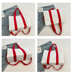 All-Match Trend One-<b>Shoulder</b> Casual Lady Handbag Female New Solid Color Cloth <b>Bag</b> Fashionable <b>Large</b>-Capacity Canvas <b>Bag</b> Female - Product Image 6